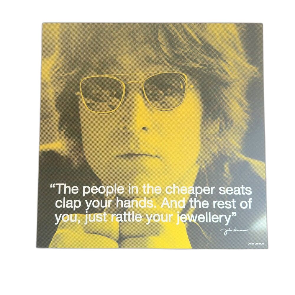 John Lennon The Beatles iQuote Art Poster Print "Cheaper seats" 15.7x15.7 inches